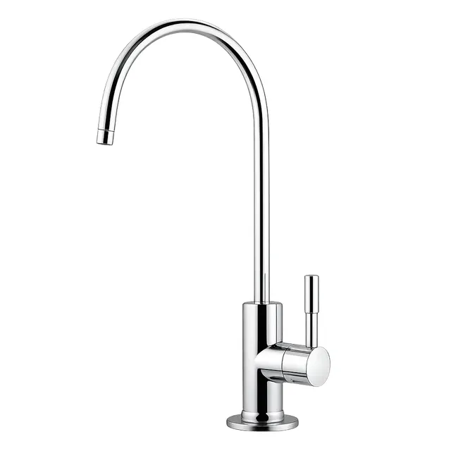 Brushed nickel reverse osmosis drinking water faucet